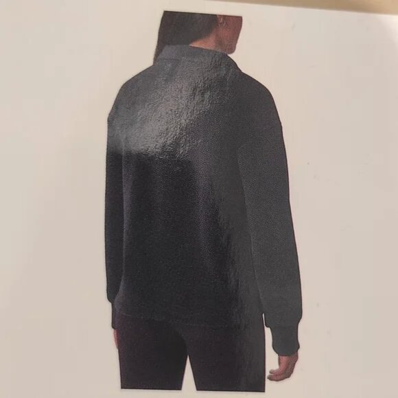 NWT Mondetta Women Corduroy Long Sleeve Fleece Pullover Black Size L $60 10HL331 - Picture 2 of 2